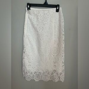 Abercrombie & Fitch White Lace Midi Skirt